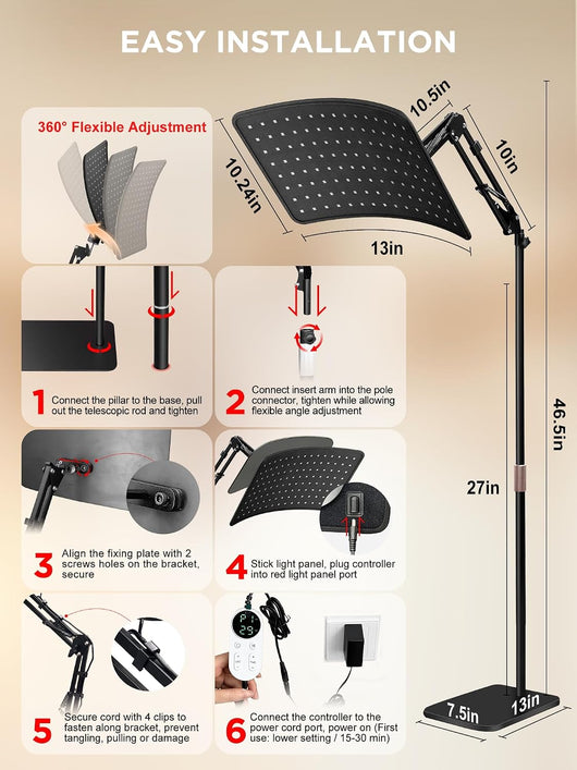 Red Light Therapy for Face and Body, Infrared Red Light Therapy Lamp