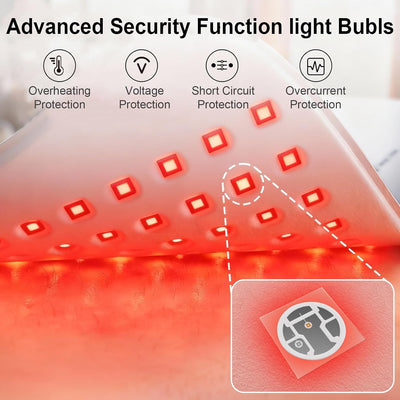 Red Light Therapy Mat for Body, 31.9" X 14.2" Large Red Light Therapy Pad with Overheat Protection Device, 660Nm & 850Nm Red and near Infrared Light for Waist, Legs and Back, Home Use