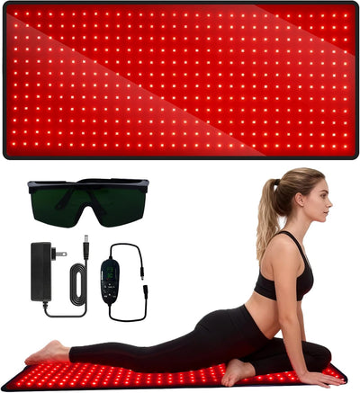 Red Light Therapy Mat for Body, 31.9" X 14.2" Large Red Light Therapy Pad with Overheat Protection Device, 660Nm & 850Nm Red and near Infrared Light for Waist, Legs and Back, Home Use